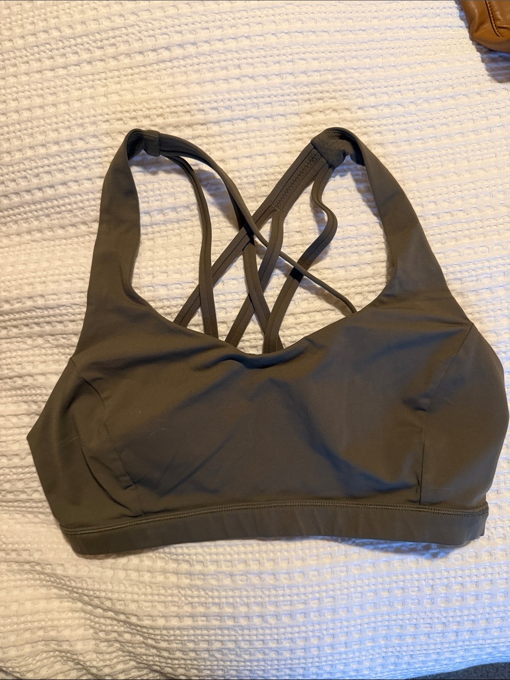 lululemon athletica Dark Green Strappy Back Sports Bra